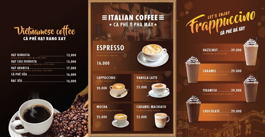 Thiết kế menu như thế nào để lợi nhuận cao - Cà phê rang xay